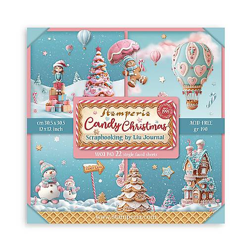 Papier - Stamperia Scrapbook papier Candy Christmas  12 x 12 Maxi - 17673454_