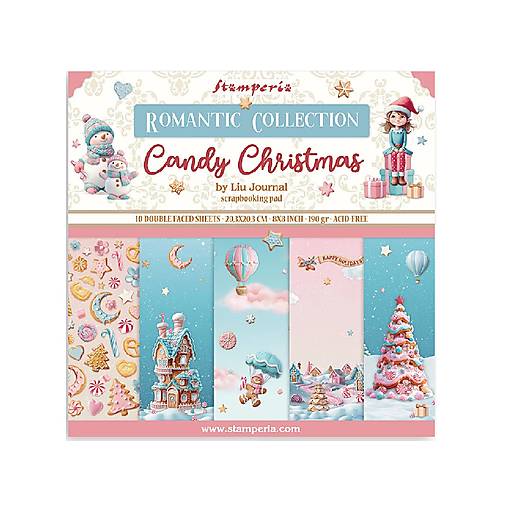 Papier - Stamperia Scrapbook papier Candy Christmas 8x8 - 17673499_