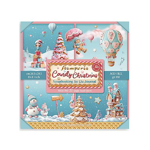 Papier - Stamperia Scrapbook papier Candy Christmas 8x8 Maxi - 17673559_