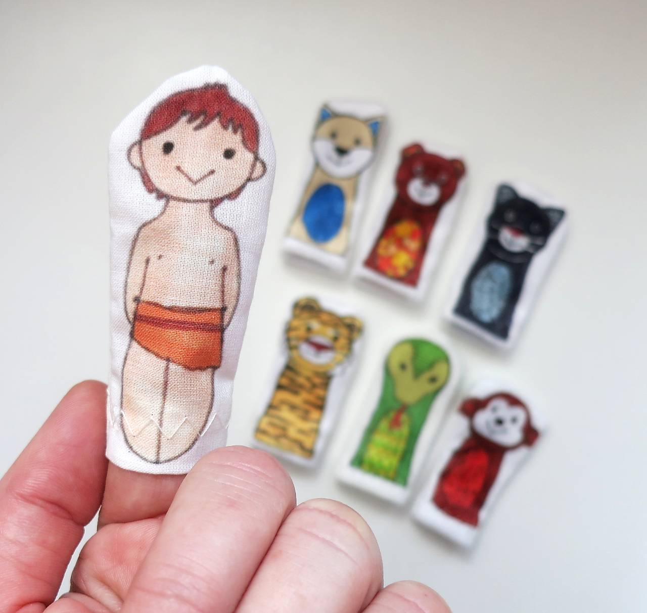 MINI pršteková maňuška - sada Mauglí, Kniha džungle (chlapec Mauglí)