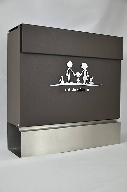 Úložné priestory & Organizácia - Poštová schránka NERO hnedá/antracit + 3D RODINKA (voliteľné postavičky) + AKCIA Gravír mien/adresy ZADARMO - 17673003_