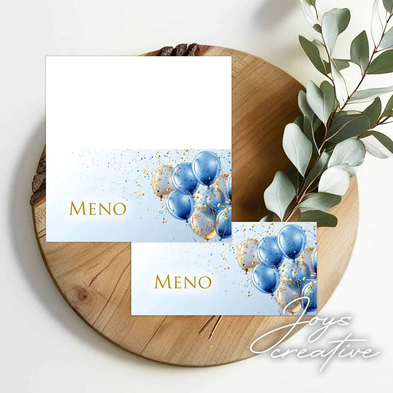 Skladacie menovky modrozlaté/ modrostrieborné (skladacie 3)