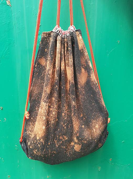 Batohy - Vrecúško Batoh batik upcyklovaný - 17673160_