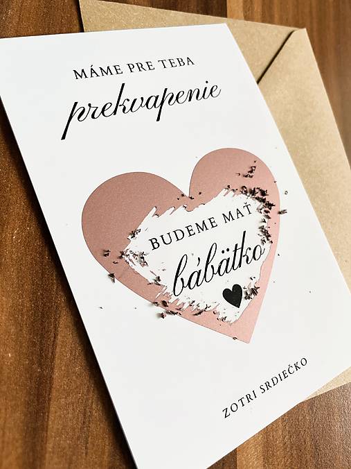 Papiernictvo - Stierací los – Ako oznámiť tehotenstvo – ružové - 17674964_