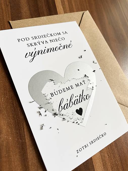 Papiernictvo - Stierací los – Ako oznámiť tehotenstvo – strieborné - 17674973_