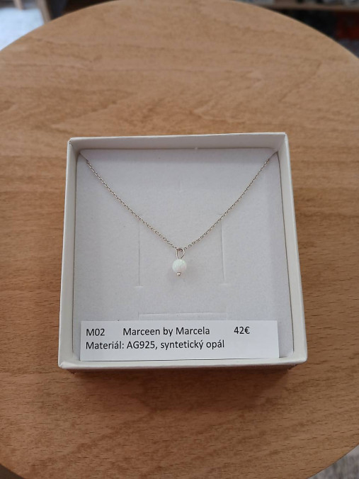 náhrdelník M02 - striebro AG925 - syntetický opál (2)
