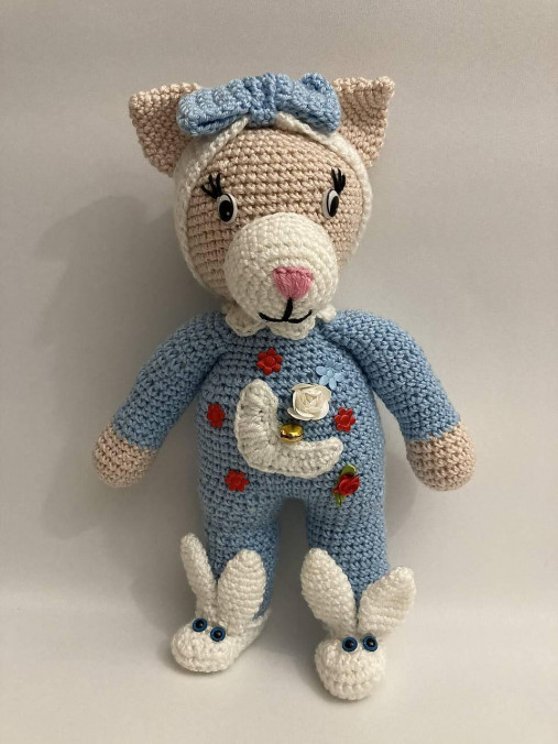 Hračky - Zajka v papučkách a s čelenkou - 17674708_