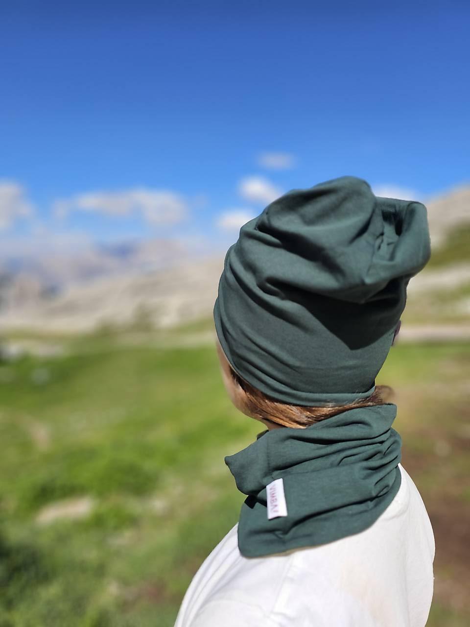 Dvojvrstvová čiapka "green" (čiapka, na oh: 48-50cm, 1-2 roky)