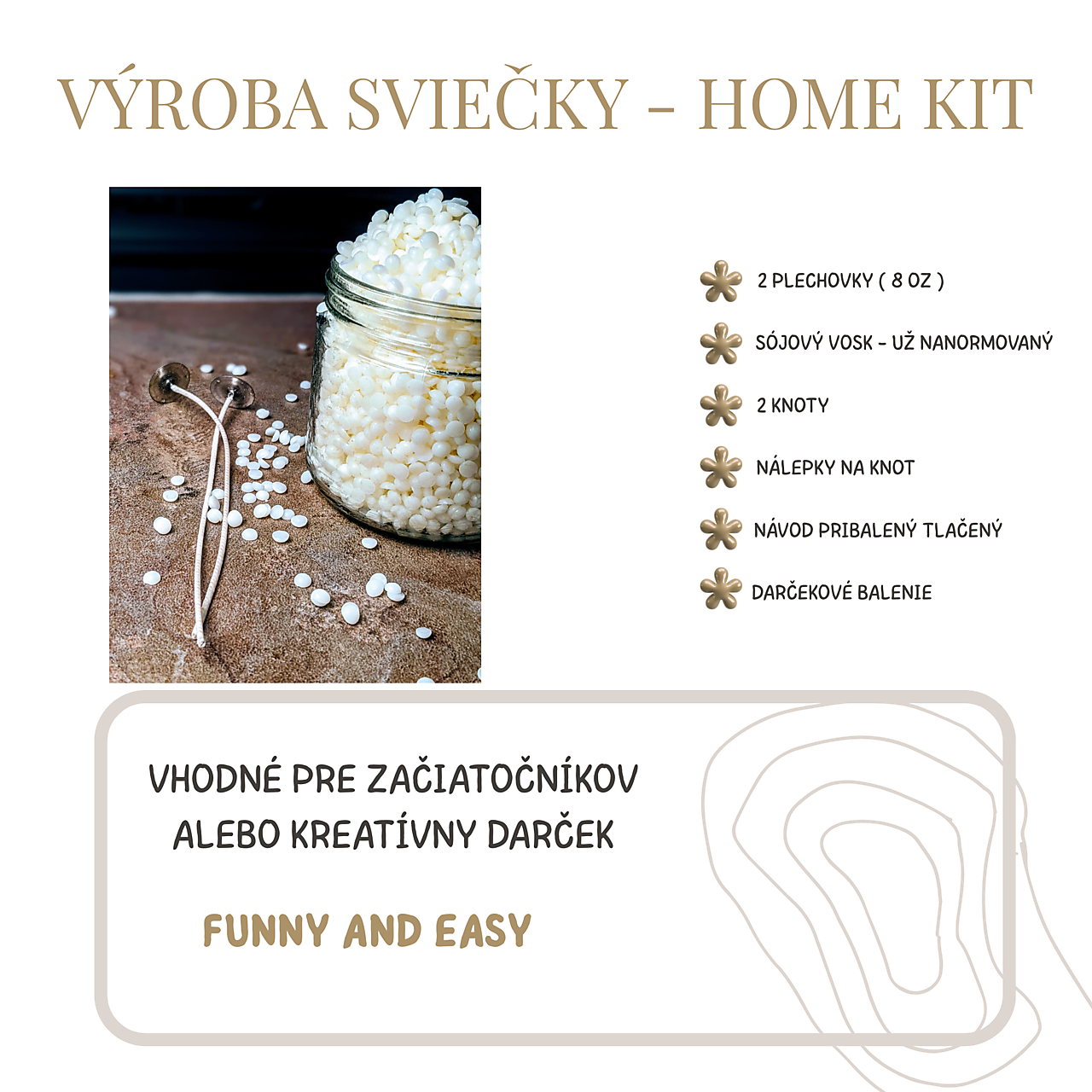 Vianočný darček - Sada na výrobu sójových sviečok - Home Kit