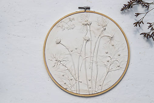 Dekorácie - Bylinkový sadrový obrázok v ráme - 17678576_