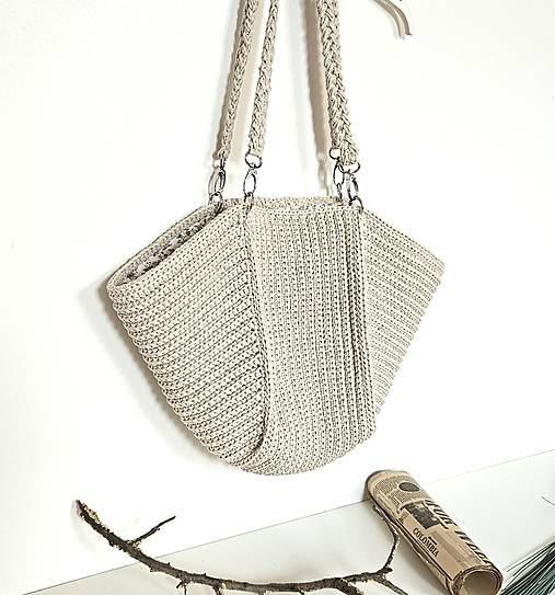 Kabelky - Háčkovaná taška prírodná Oeko-Tex® - 17679060_