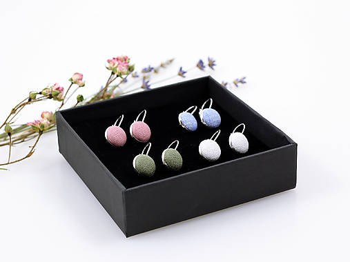 Originálne ľanové náušnice – minimalistický handmade šperk v rôznych farbách