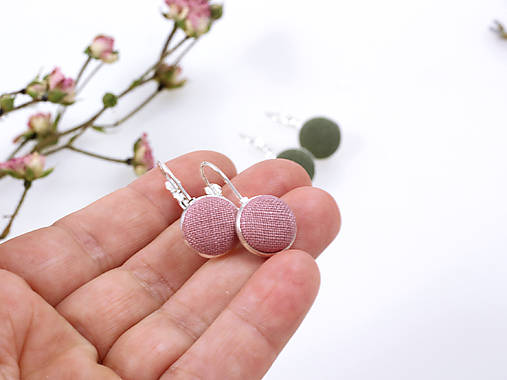 Minimalistické ľanové náušnice – set 3 alebo 4 párov v darčekovej krabičke