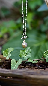  - Náhrdelník s barokovou perlou / chirurgická oceľ - 17678928_