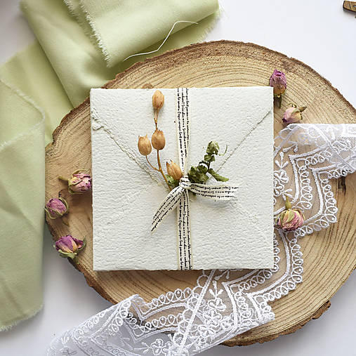 Papiernictvo - Obálka z ručného papiera- Eukalyptus - 17678934_