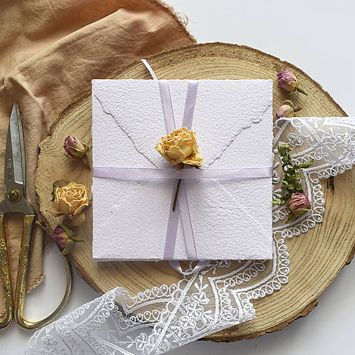 Papiernictvo - Obálka z ručného papiera- Svetloružová - 17678950_