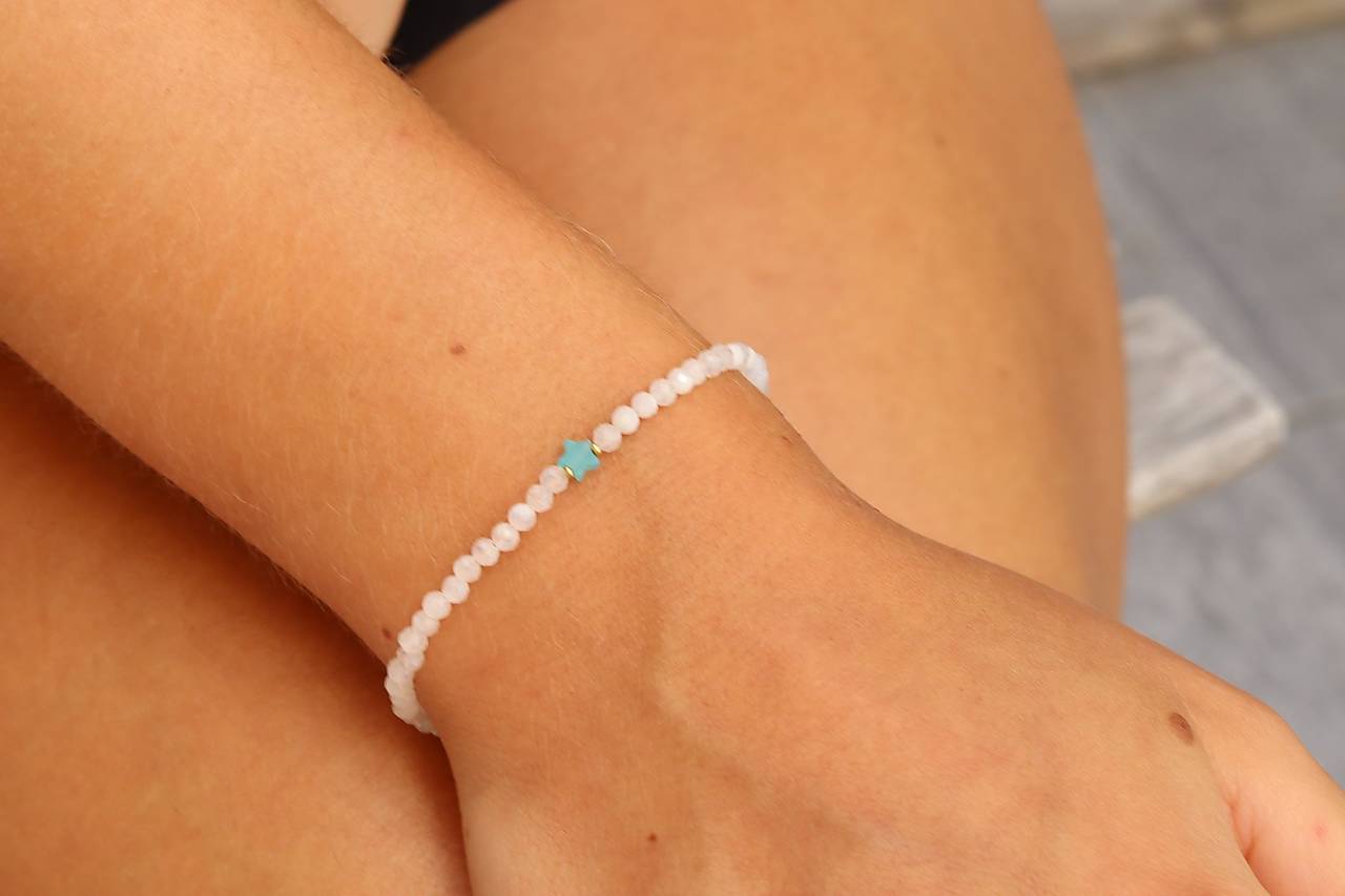 Náramok mesačný kameň, amazonit