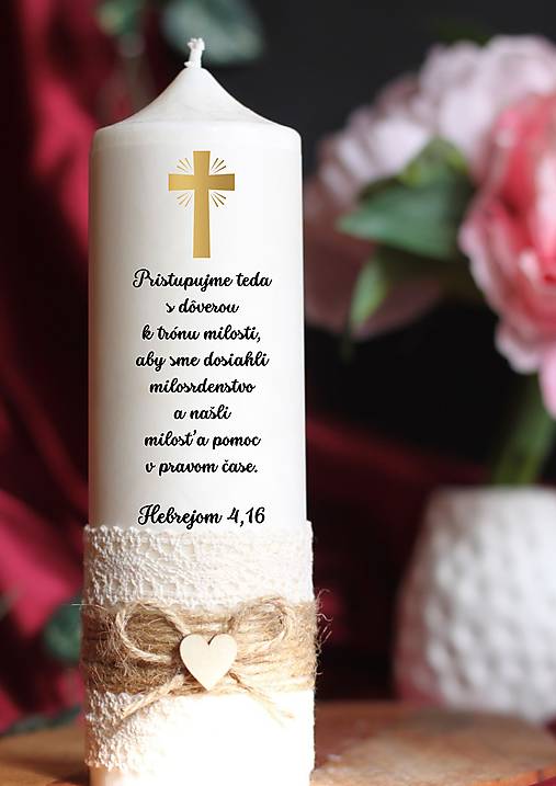 Sviečky - Sviečka s biblickým citátom podľa želania - 17678953_