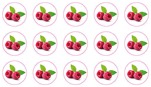 Úložné priestory & Organizácia - Ovocné mini nálepky - sada 15ks (malina) - 17678557_