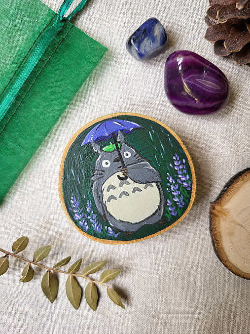 Magnetky - Ručne maľovaná drevená magnetka | Totoro - 17681838_