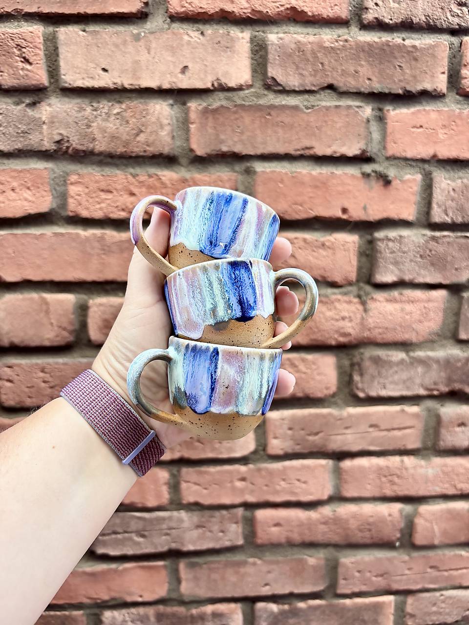 Espresso šálka (modro-zelená) kamenina