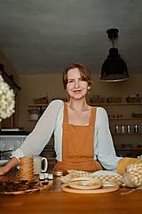 Náušnice - Ľanové náušnice (krémová) - Gold plating (Náušnice - krémový ľan) - 17683151_