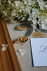 Náušnice - Ľanové náušnice (krémová) - Gold plating (Náušnice - krémový ľan) - 17683156_