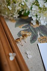 Náušnice - Ľanové náušnice (krémová) - Gold plating (Náušnice - krémový ľan) - 17683185_