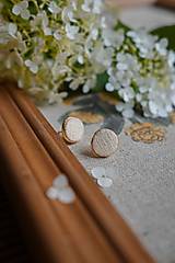 Náušnice - Ľanové náušnice (krémová) - Gold plating (Náušnice - krémový ľan) - 17683187_