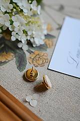 Náušnice - Ľanové náušnice (krémová) - Gold plating (Náušnice - krémový ľan) - 17683189_