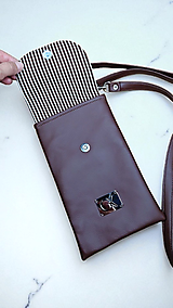 Kabelky - Minibag na mobil hnedý - 17682297_