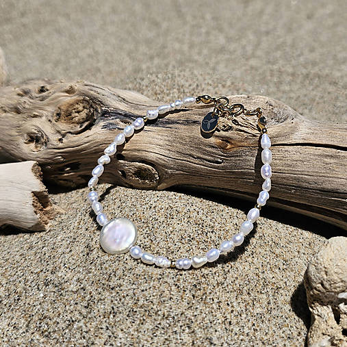 Náramok s barokovou perlou – Kolekcia Keshi Line