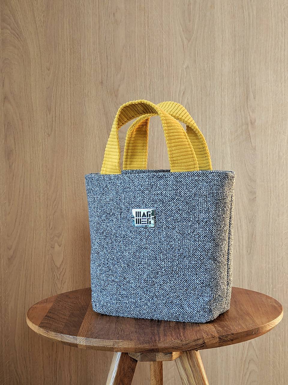 Kabelka  L I N A - šedožltá