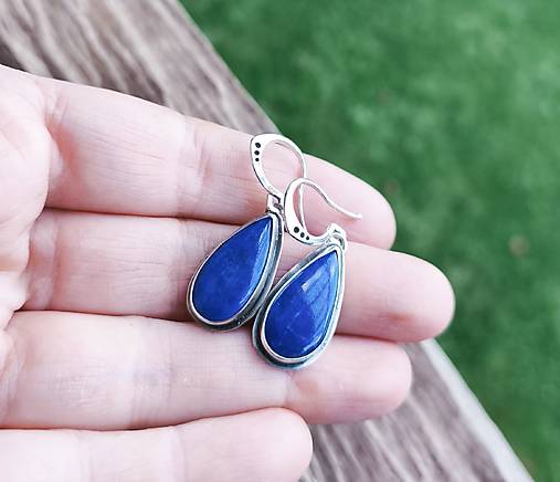 Strieborné Náušnice s Lapisom Lazuli