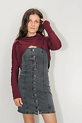 Svetre a kardigány - Bordové bavlnené asymetrické bolero - 17688196_