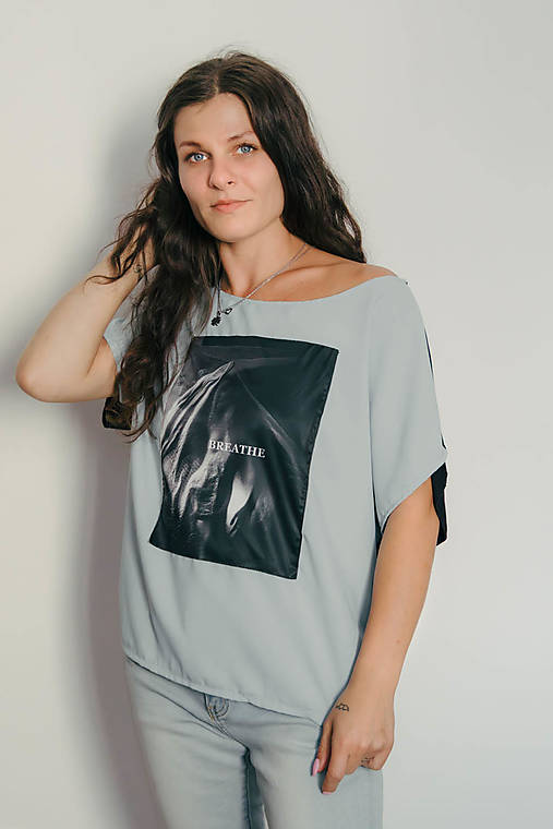 Topy, tričká, tielka - Dvojfarebné tričko BREATHE - 17688277_