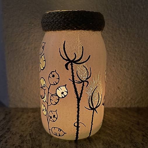 Svietidlá - Svietnik s mesačnicami a bodliakmi - 17687370_