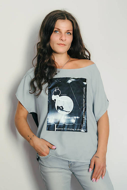 Topy, tričká, tielka - Dvojfarebné tričko SHINE - 17688551_