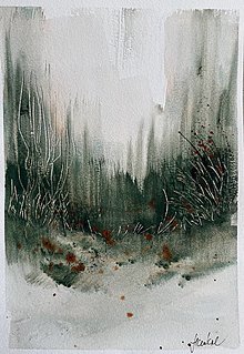 Obrazy - Akvarel - dyptich Tajomný les  - 17688634_