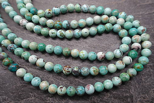 Minerály - Tyrkys peruánsky 4-6-8-10-12 (8mm (24ks)) - 17690373_