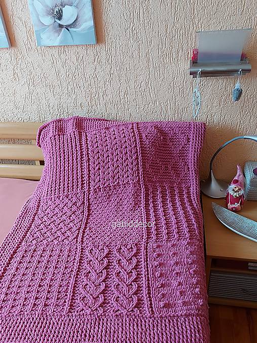 Jemnučká a ľahká detská deka z priadze alize puffy fine pachwork