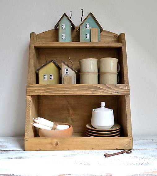 Nábytok - Drevená polička do kuchyne - 17689692_