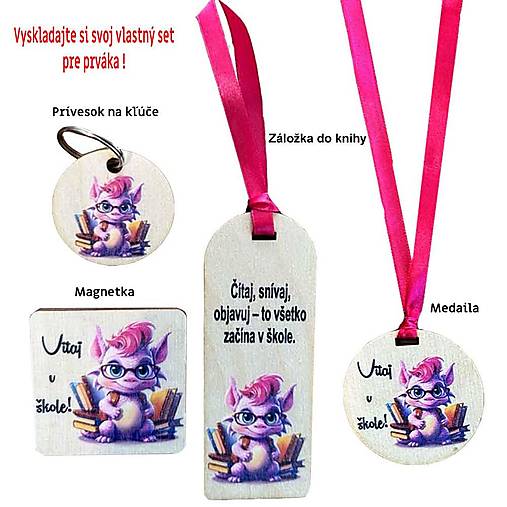Papiernictvo - Darčeky pre prvákov – medaily, záložky, magnetky a prívesky s možnosťou personalizácie - 01 - 17689145_