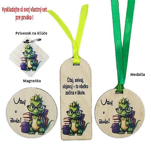 Papiernictvo - Darčeky pre prvákov – medaily, záložky, magnetky a prívesky s možnosťou personalizácie - 02 - 17689194_
