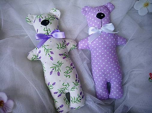 Darčeky pre svadobčanov - Macíky do ručičky  19cm s levanduľou - 17690068_