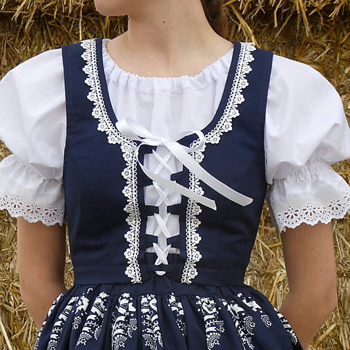 Vesty - Lajblík tmavomodrý so šnurovačkou S - 17690789_