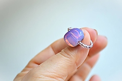 Prstene - Prsteň ružovo fialový vankúšik obojstranný - 17692128_
