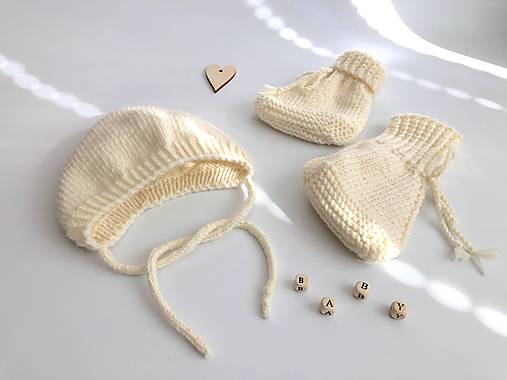 Detské súpravy - Merino súprava pre bábätko 3-6mesiacov - 17690699_