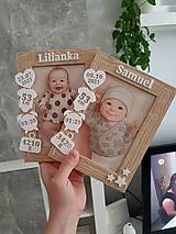  - Personalizovaný fotorámik s mierami dieťatka (Béžová) - 17693016_
