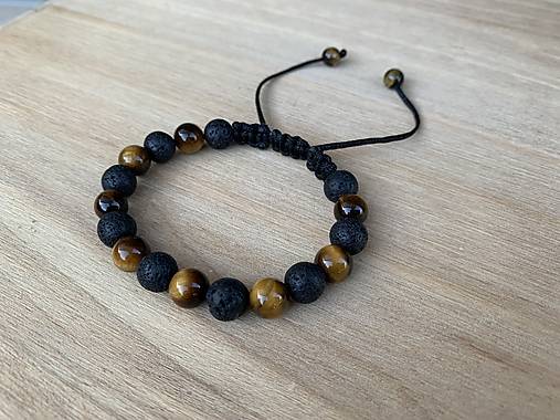 Náramky - náramok Tigrie oko a Láva - 17692121_